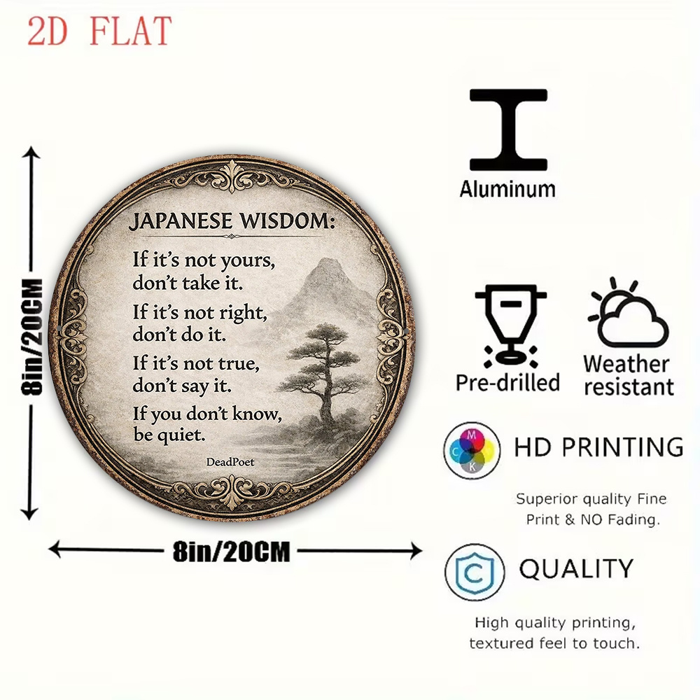 2D Flat, 1pc 8x8in/20x20cm 2D  - Japanese Life Quotes recension och pris