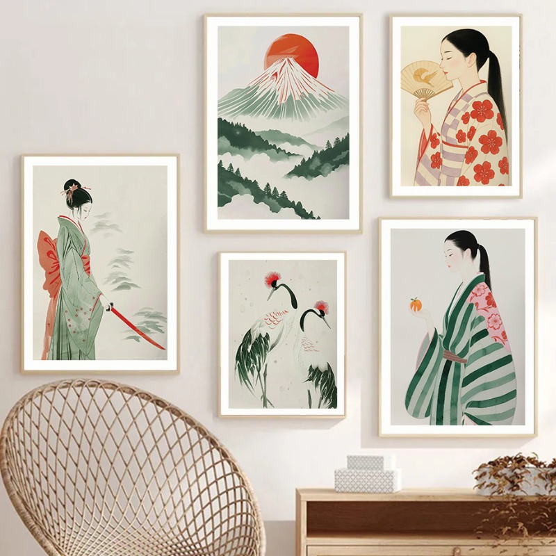 Mount Fuji & Crane Japanese Wa - Japanese Lifestyle Home recension och pris